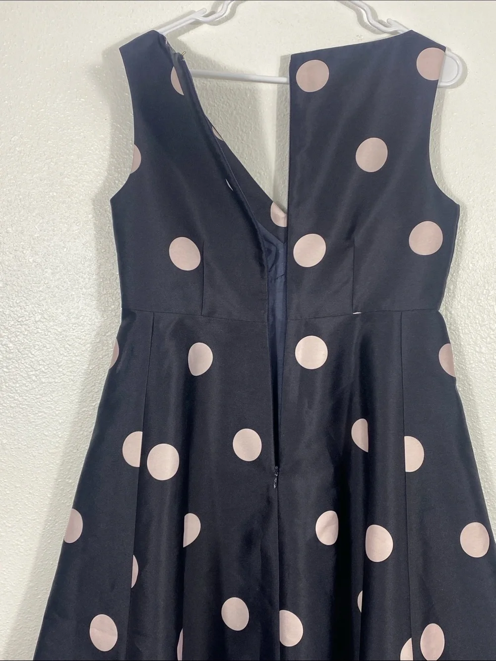 kate spade Black Midi Dress with Pink Polka Dots Size 8